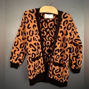 Old Navy Girl’s Animal Print Cardigan - Black and Brown